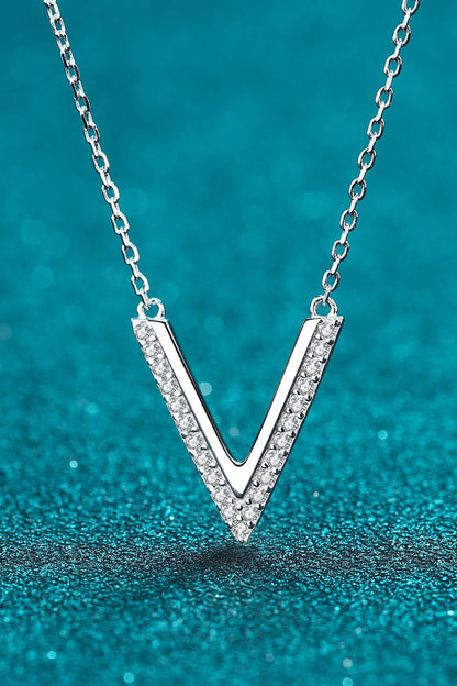 Adored Sterling Silver V Letter Pendant Necklace Uncommon Things