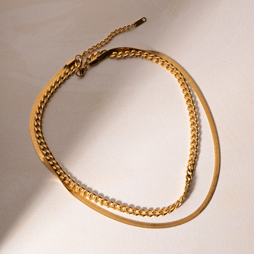 18K Gold-Plated Double Layered Necklace Uncommon Things