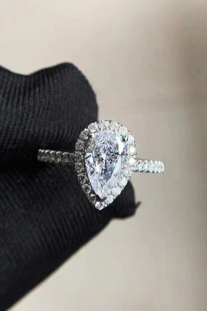 2 Carat Moissanite Teardrop Cluster Ring Uncommon Things