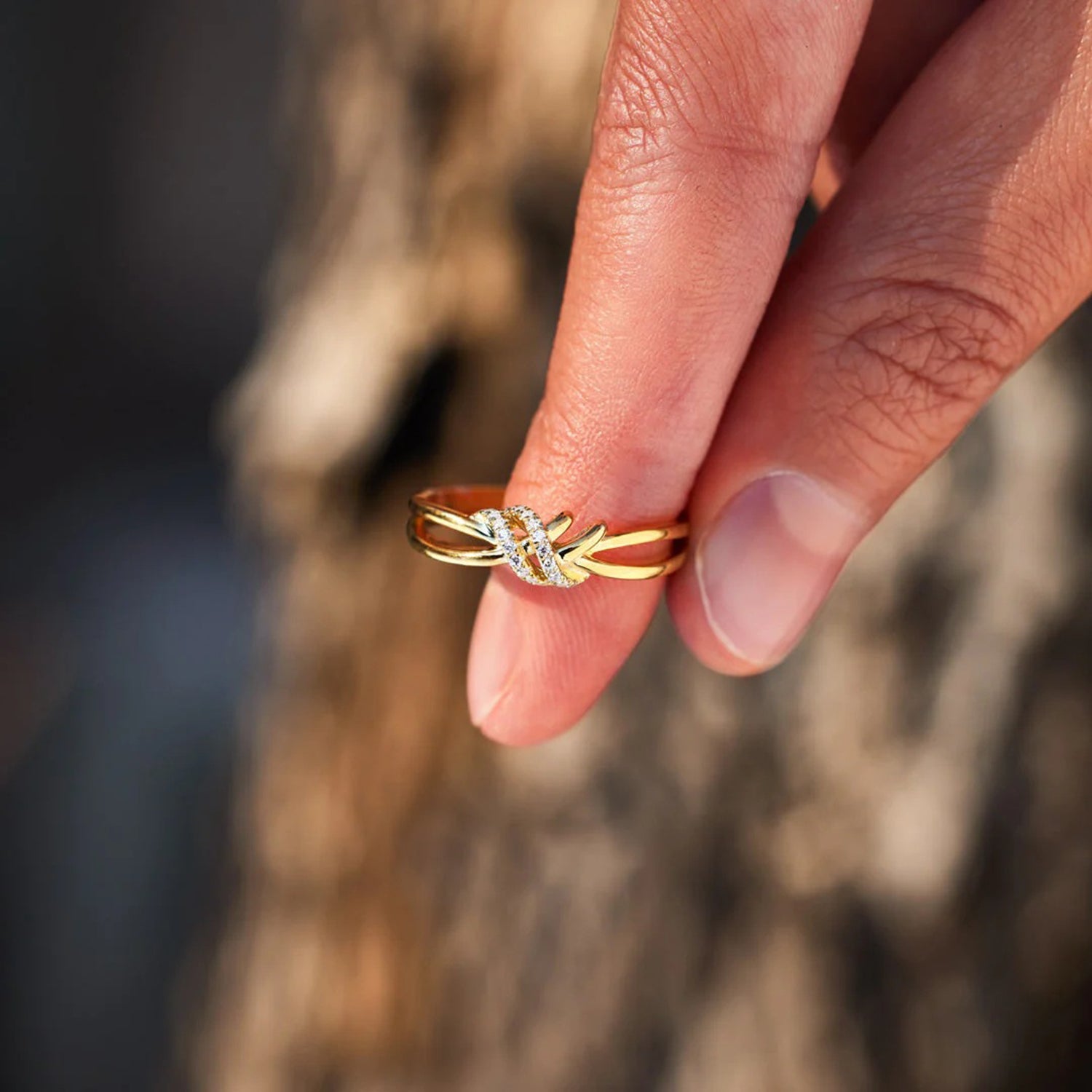 Sterling Silver Zircon Wrapped Knot Ring Uncommon Things