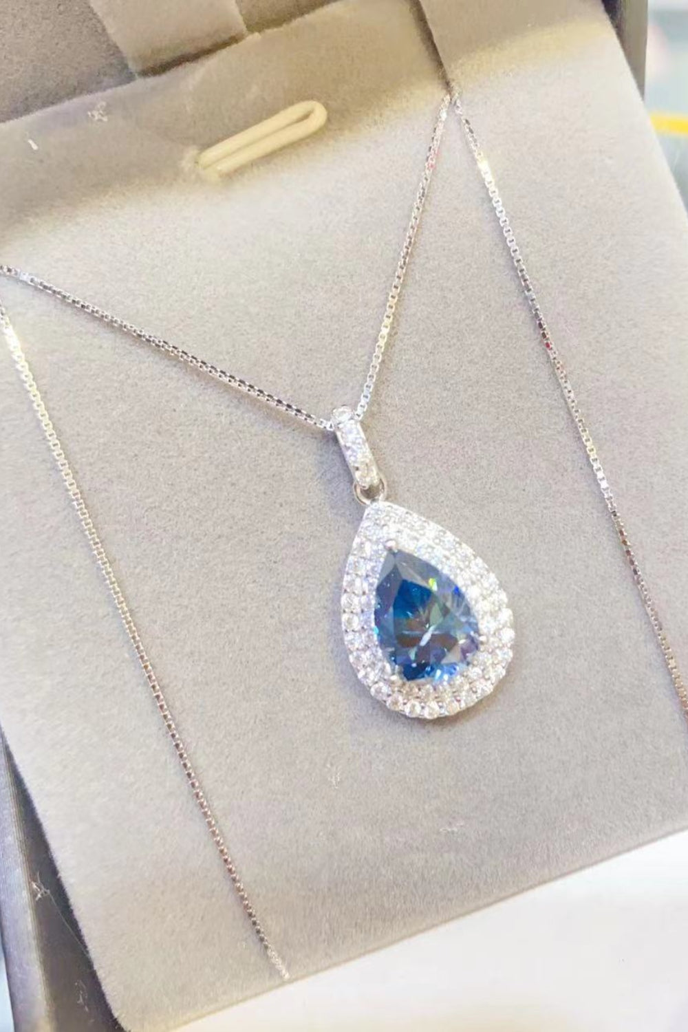 2 Carat Moissanite Teardrop Pendant Necklace Uncommon Things