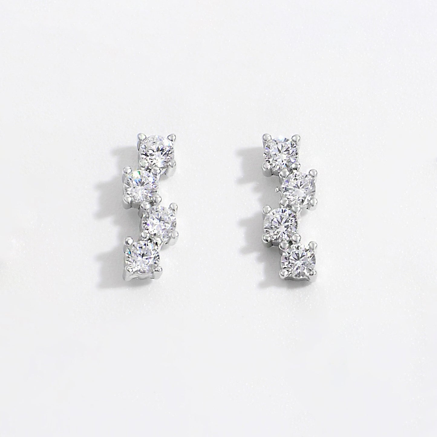 Sterling Silver Inlaid Zircon Stud Earrings Uncommon Things