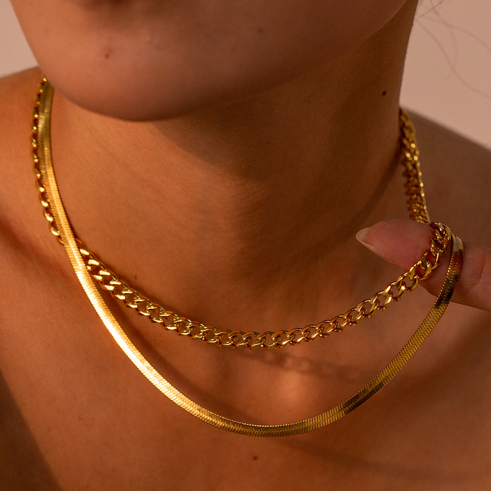 18K Gold-Plated Double Layered Necklace Uncommon Things