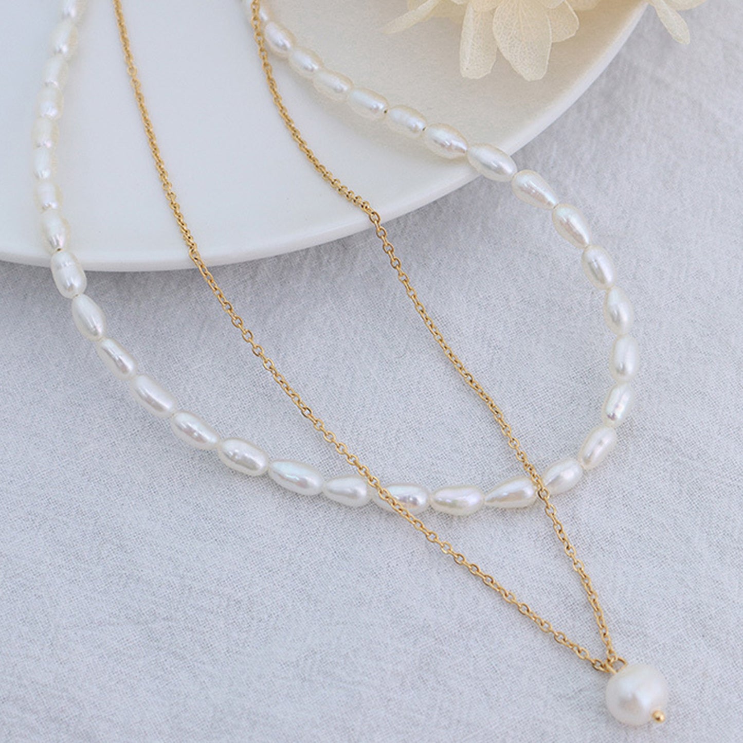 Double-Layered Freshwater Pearl Necklace Uncommon Things