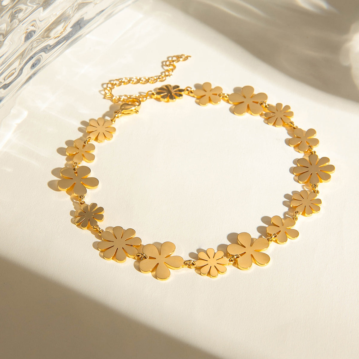 Gold-Plated Flower Bracelet Uncommon Things