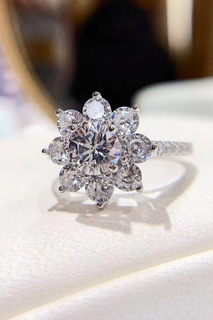 1 Carat Moissanite Flower Ring Uncommon Things