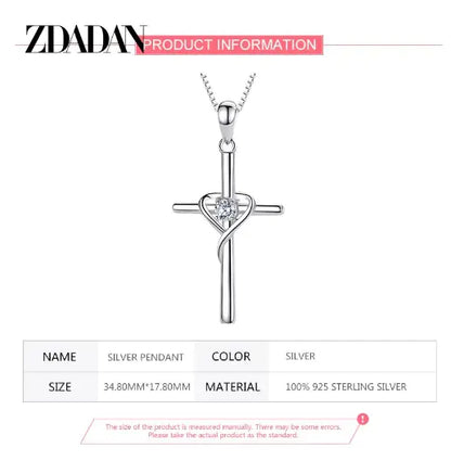 Sterling Silver Zircon Cross Pendant Uncommon Things