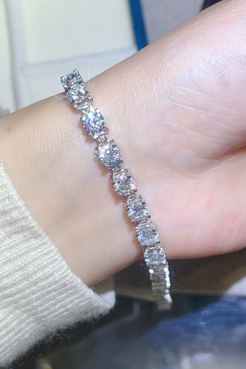 10 Carat Moissanite Platinum-Plated Bracelet Uncommon Things