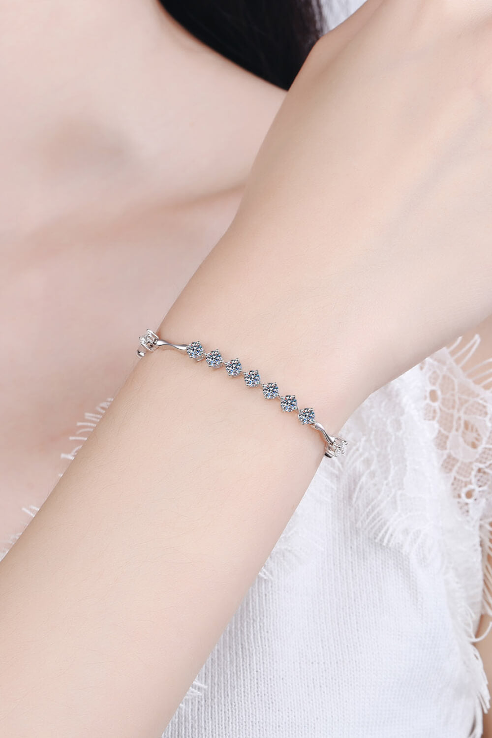 Moissanite 925 Sterling Silver Bracelet Uncommon Things