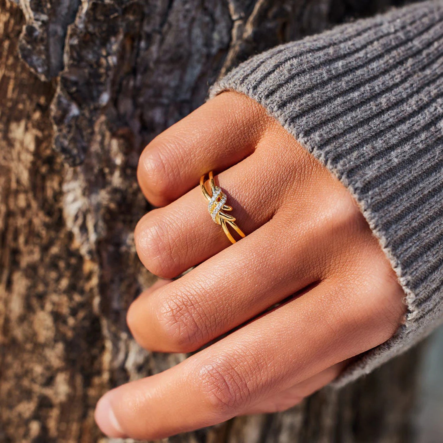 Sterling Silver Zircon Wrapped Knot Ring Uncommon Things