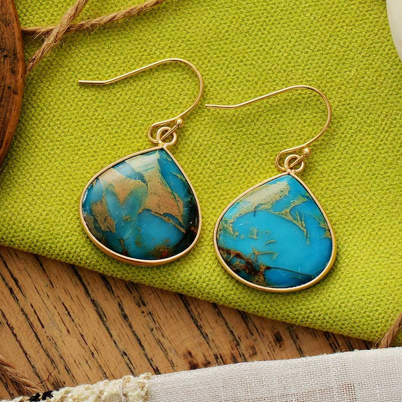 18K Gold-Plated Natural Stone Earrings Uncommon Things