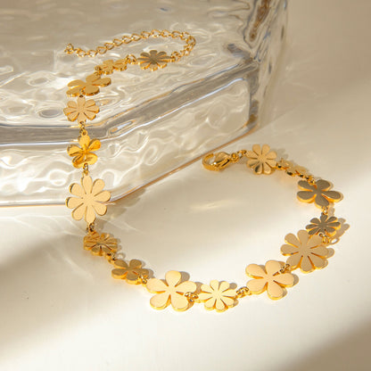 Gold-Plated Flower Bracelet Uncommon Things