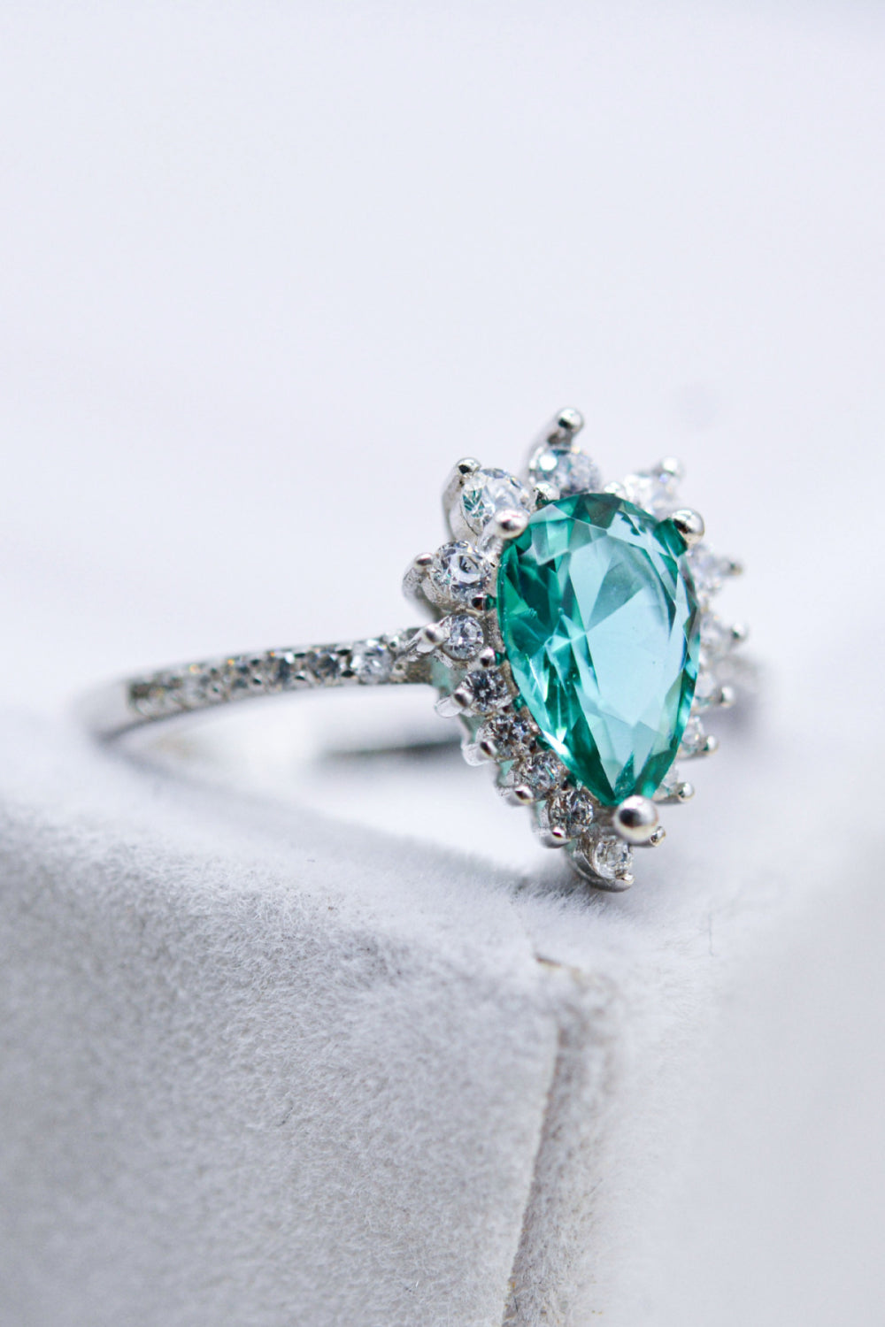 Paraiba Blue Zircon Pear Shape Ring Uncommon Things