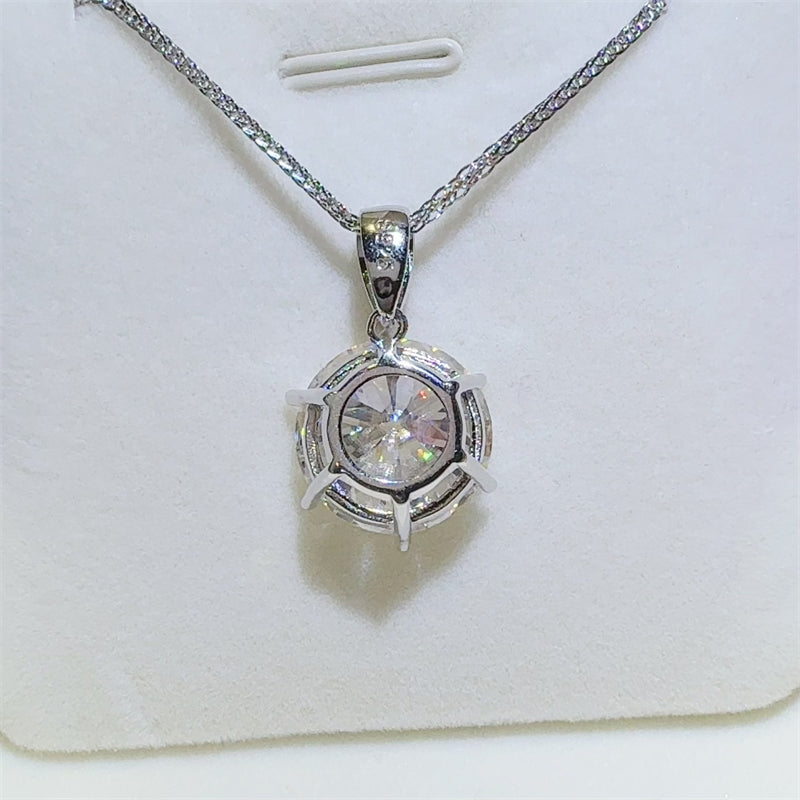 10 Carat Moissanite 925 Sterling Silver Pendant Necklace Uncommon Things