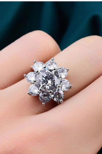 1 Carat Moissanite Flower Ring Uncommon Things