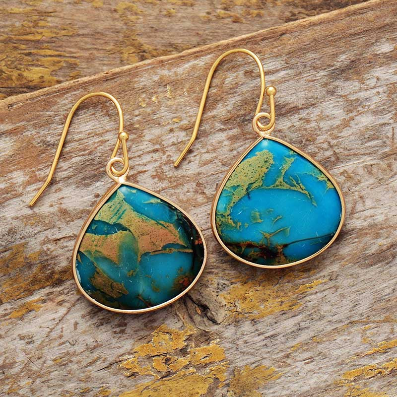 18K Gold-Plated Natural Stone Earrings Uncommon Things