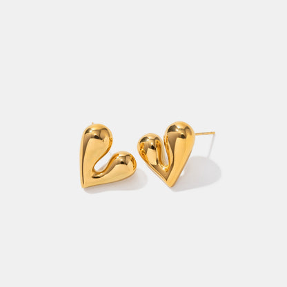 Heart Shape Stainless Steel Stud Earrings Uncommon Things