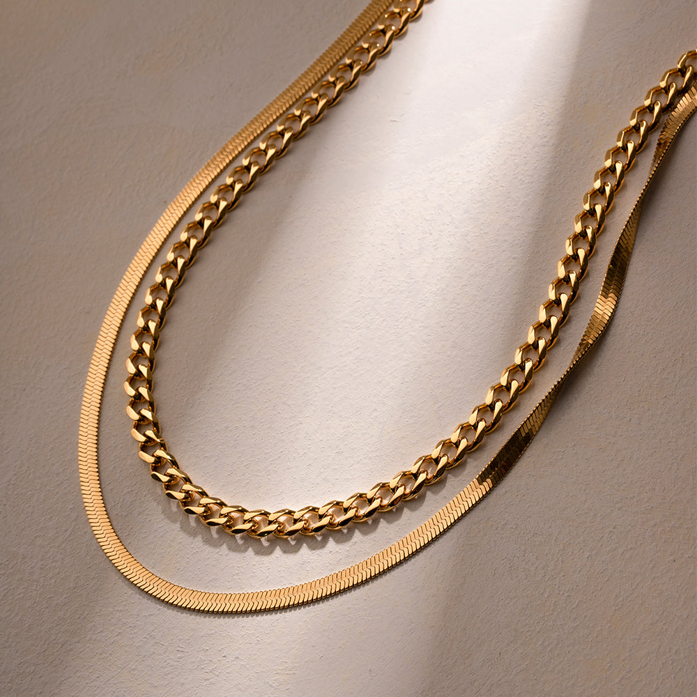 18K Gold-Plated Double Layered Necklace Uncommon Things