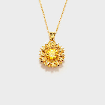 Sunflower Shape Gold-Plated Pendant Necklace Uncommon Things