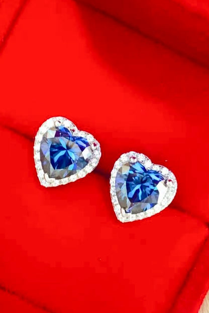 4 Carat Moissanite Heart-Shaped Stud Earrings Uncommon Things