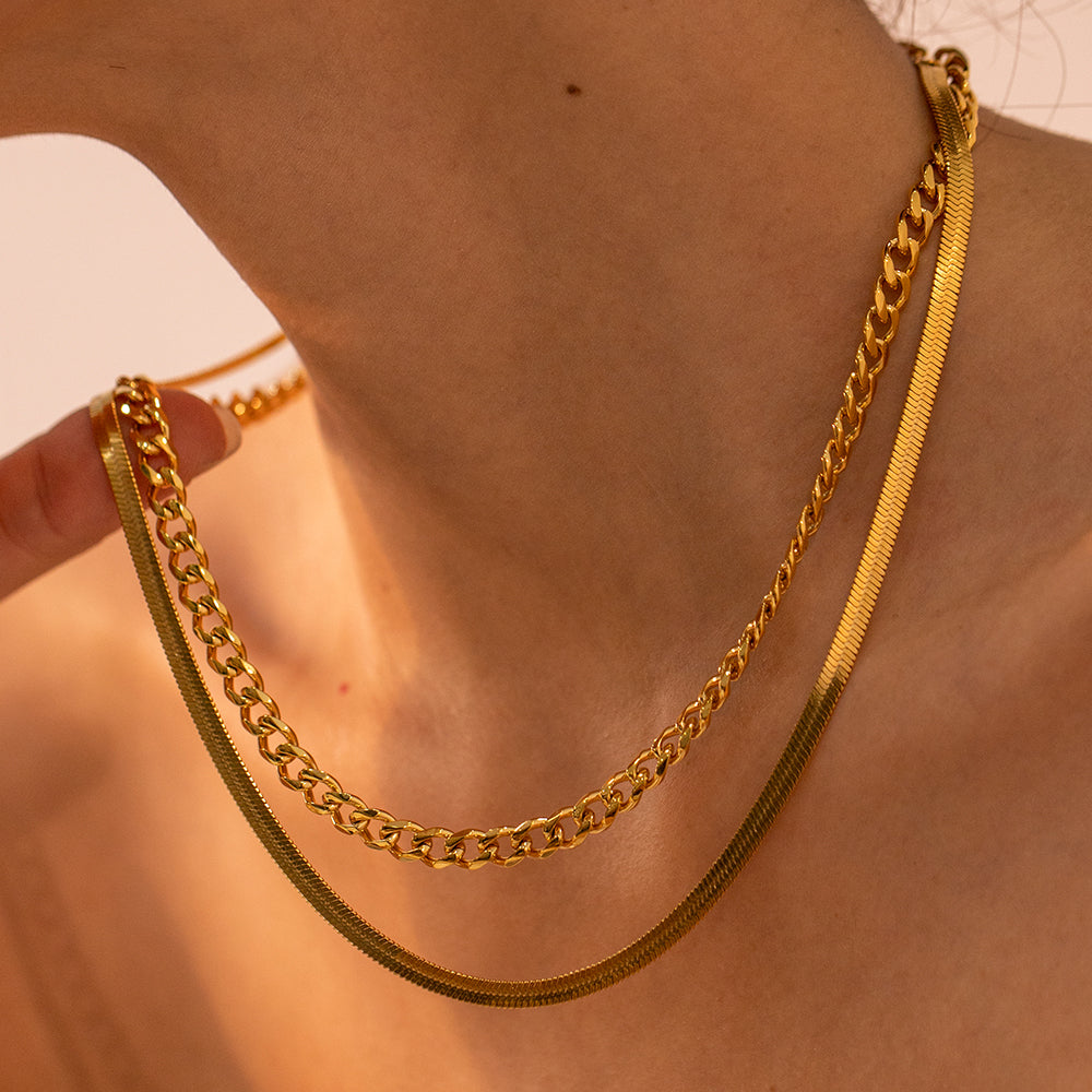 18K Gold-Plated Double Layered Necklace Uncommon Things