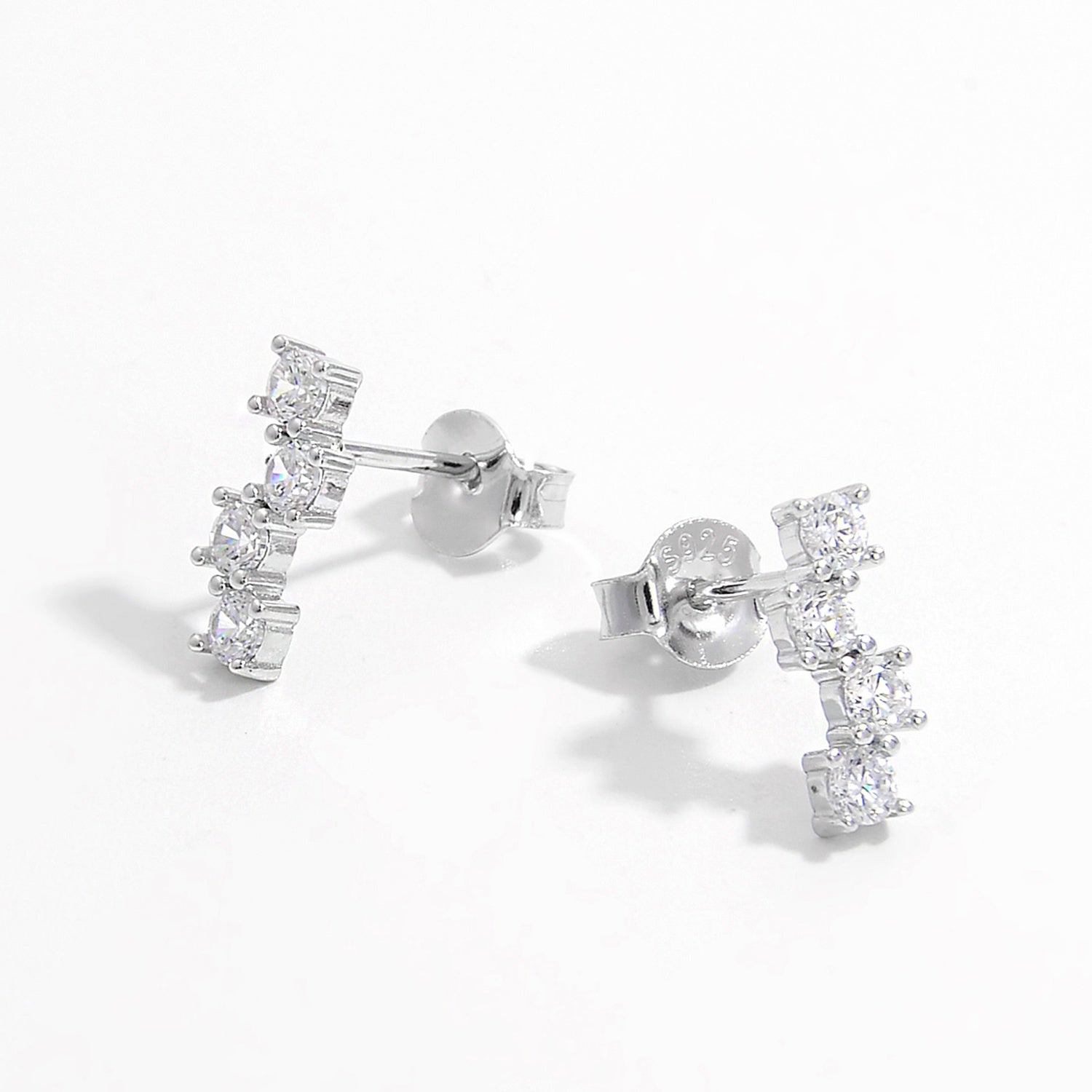 Sterling Silver Inlaid Zircon Stud Earrings Uncommon Things