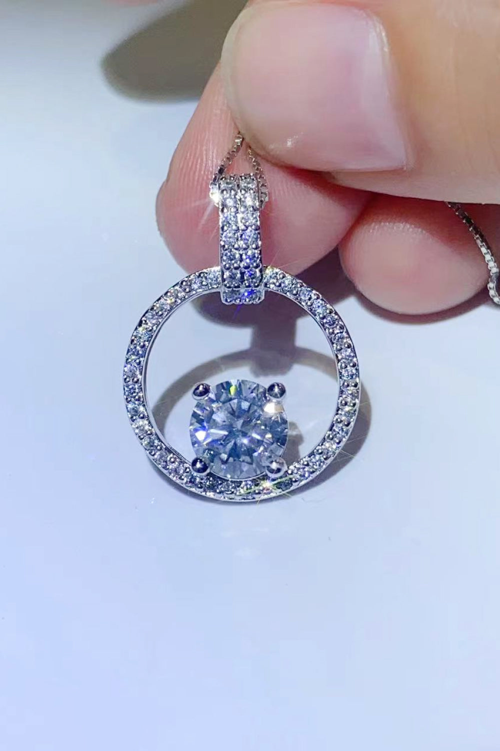 1 Carat Moissanite 925 Sterling Silver Necklace Uncommon Things