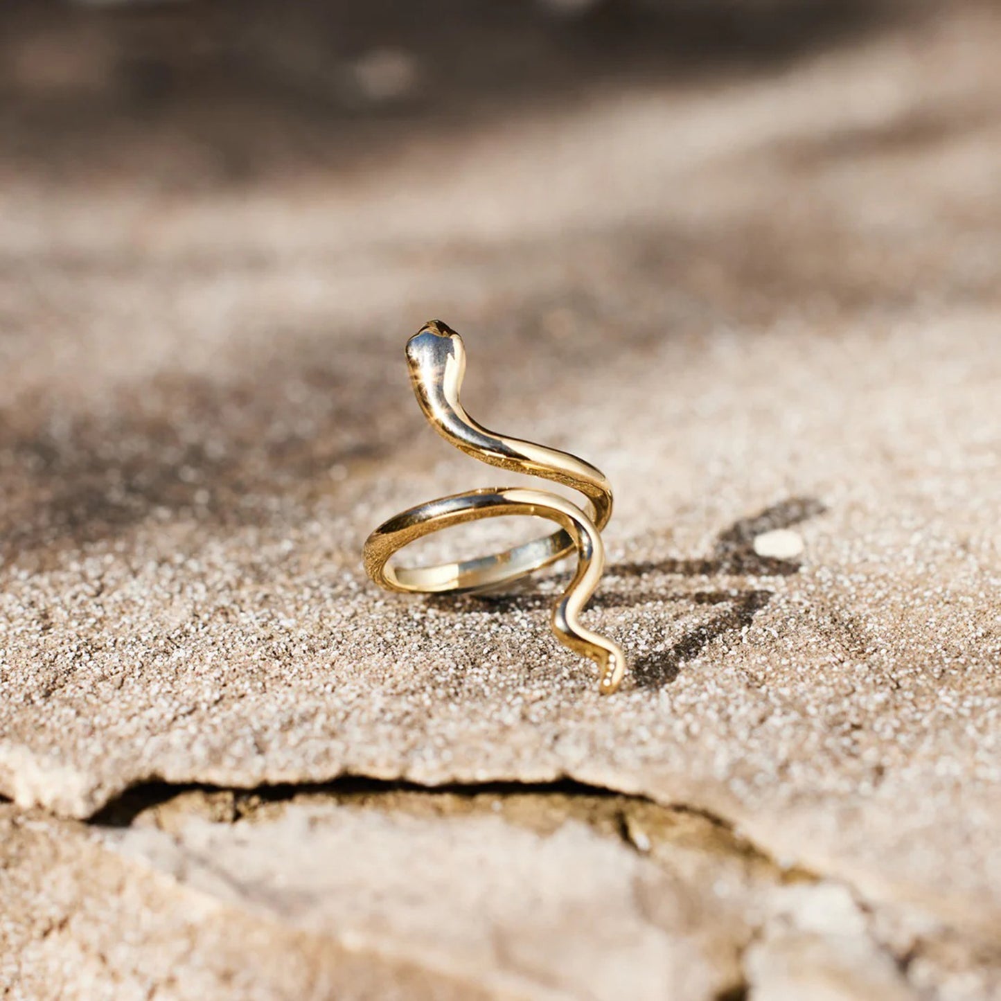 Snake Shape 18K Gold-Plated Bypass Ring Uncommon Things