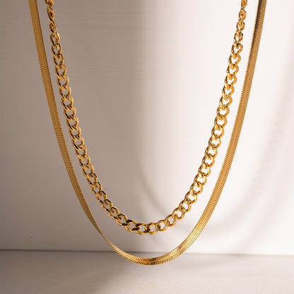 18K Gold-Plated Double Layered Necklace Uncommon Things