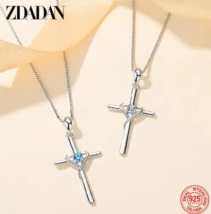 Sterling Silver Zircon Cross Pendant Uncommon Things