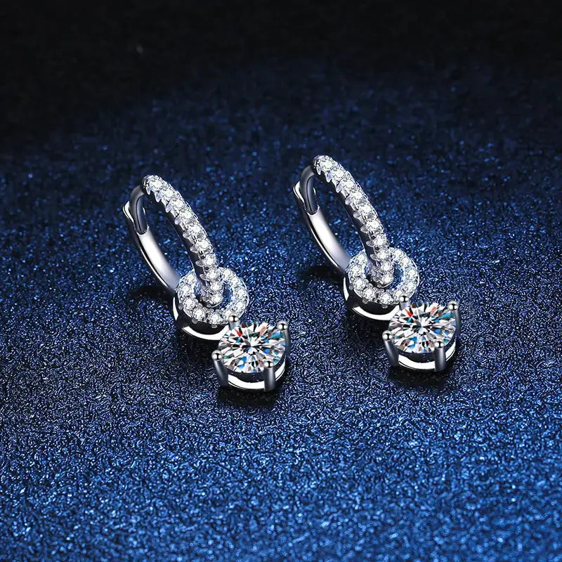 Genuine Moissanite Drop Earrings Uncommon Things