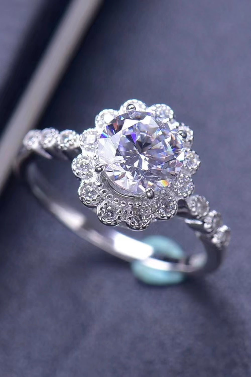 1.5 Carat Moissanite Floral-Shaped Cluster Ring Uncommon Things