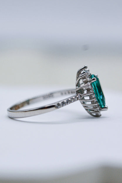 Paraiba Blue Zircon Pear Shape Ring Uncommon Things