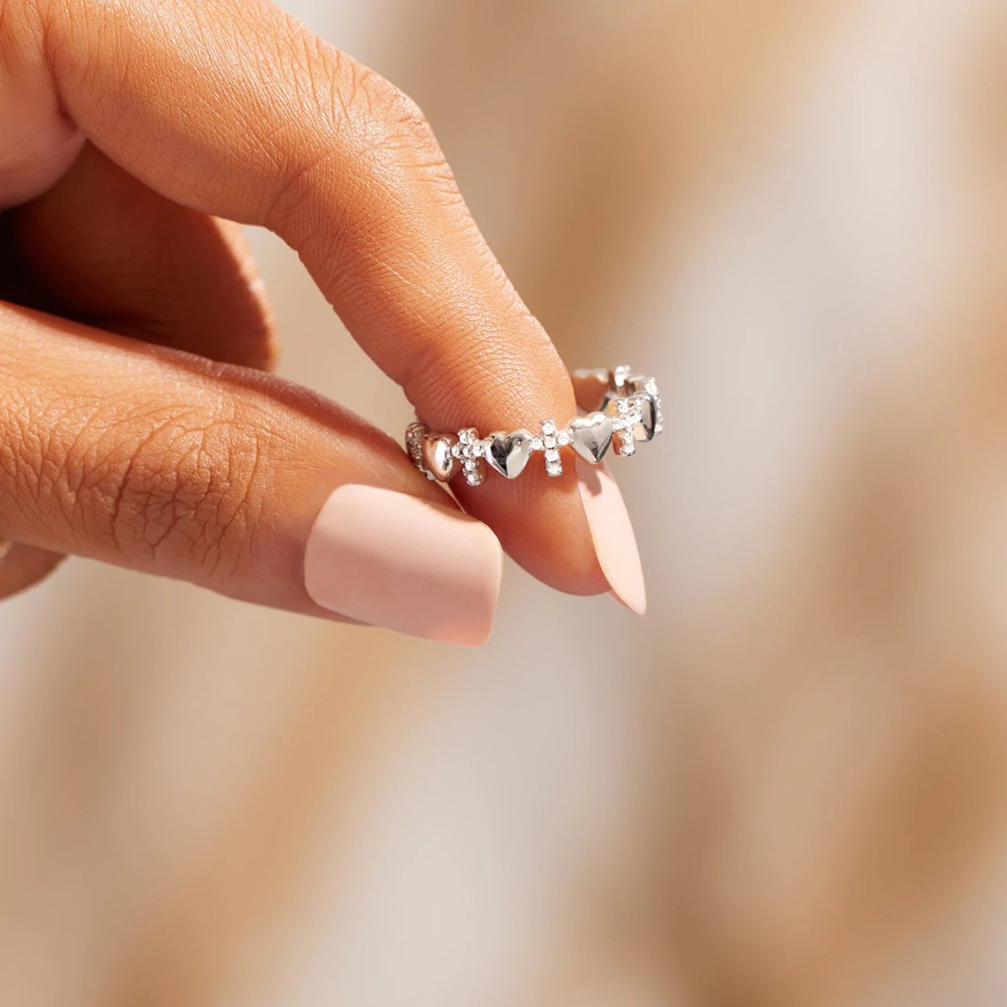 Heart Cross Sterling Silver Ring Uncommon Things