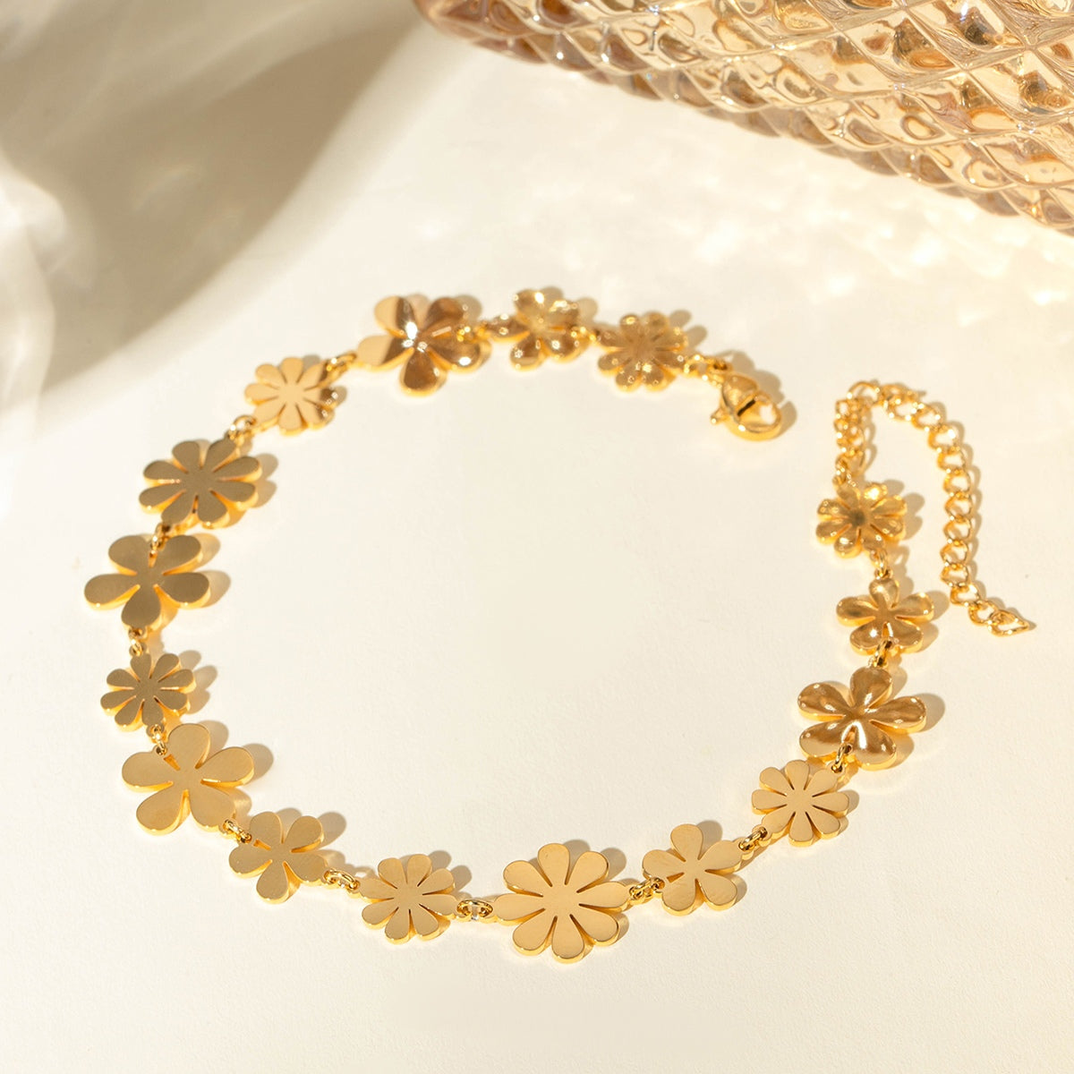 Gold-Plated Flower Bracelet Uncommon Things