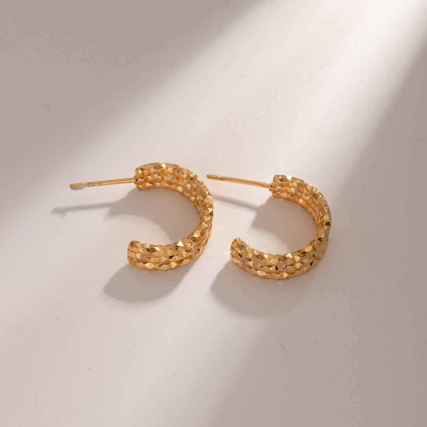 18K Gold-Plated Stainless Steel C-Hoop Earrings Uncommon Things