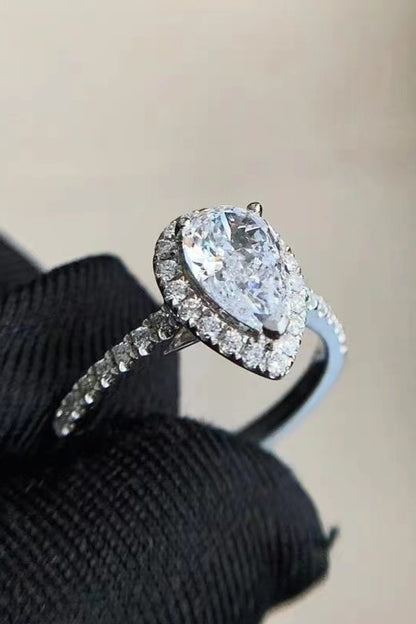 2 Carat Moissanite Teardrop Cluster Ring Uncommon Things