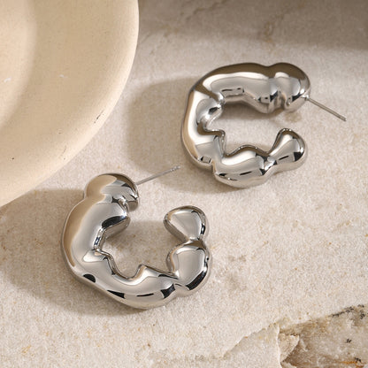 Stainless Steel C-Hoop Earrings Uncommon Things