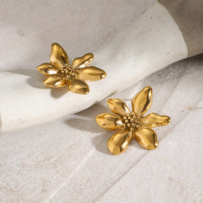 Stainless Steel Flower Earrings Uncommon Things