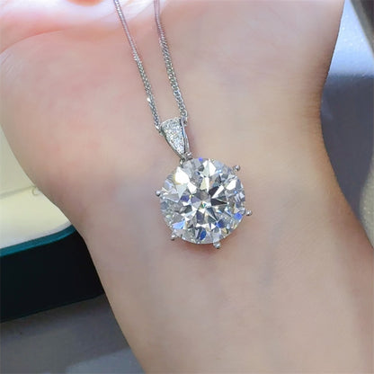 10 Carat Moissanite 925 Sterling Silver Pendant Necklace Uncommon Things