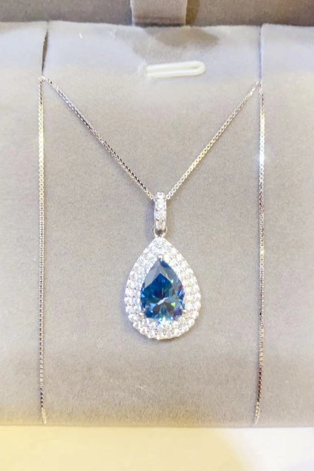 2 Carat Moissanite Teardrop Pendant Necklace Uncommon Things