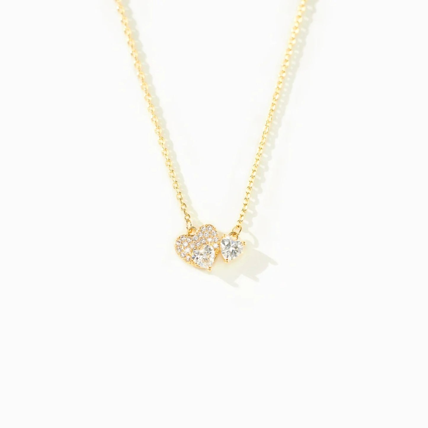 Gold Silver Zircon Heart Necklace Uncommon Things