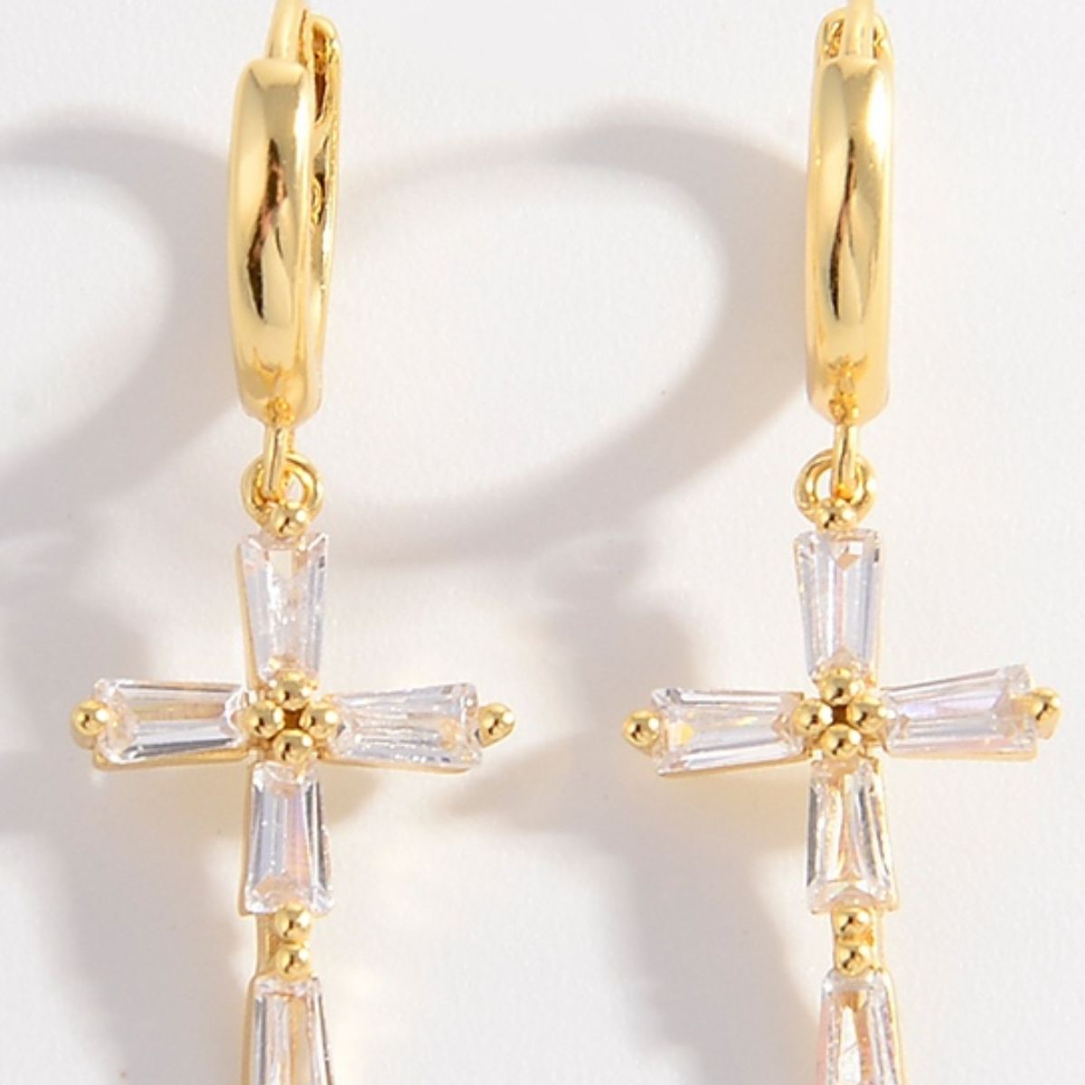 Silver Zircon Cross Earrings Uncommon Things