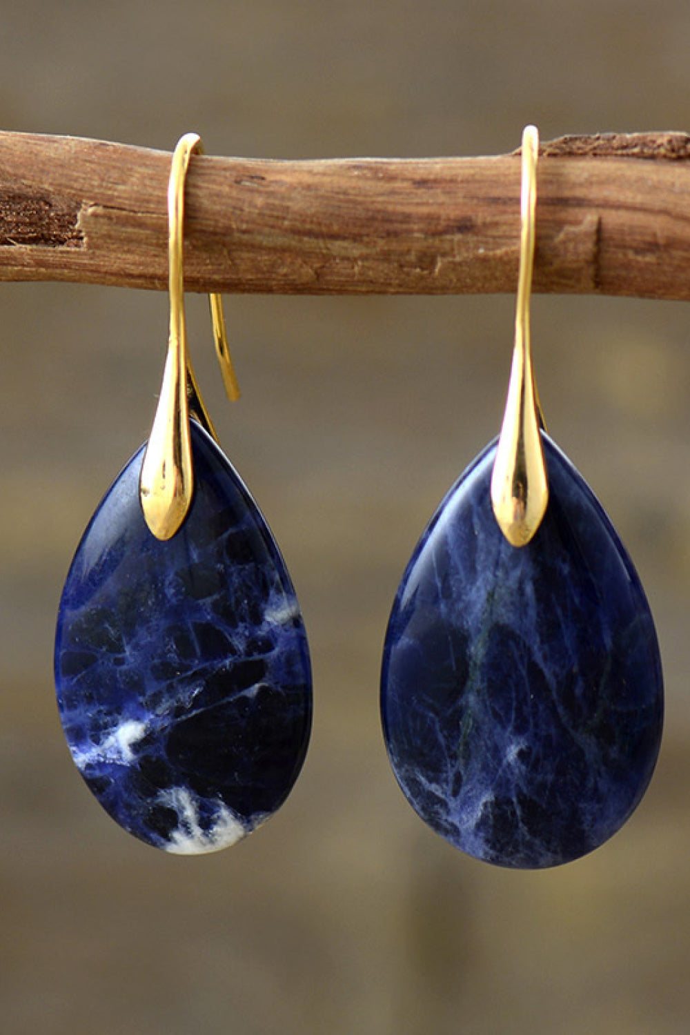 Natural Stone Teardrop Earrings Uncommon Things