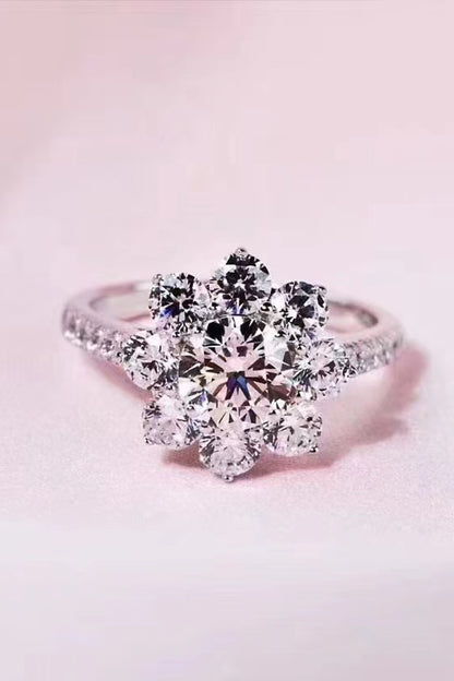 1 Carat Moissanite Flower Ring Uncommon Things