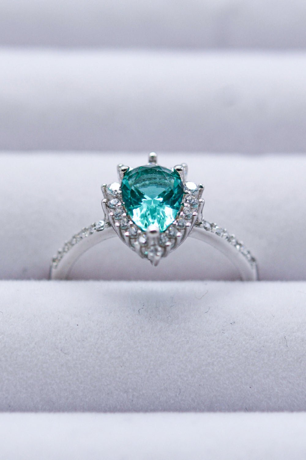 Paraiba Blue Zircon Pear Shape Ring Uncommon Things