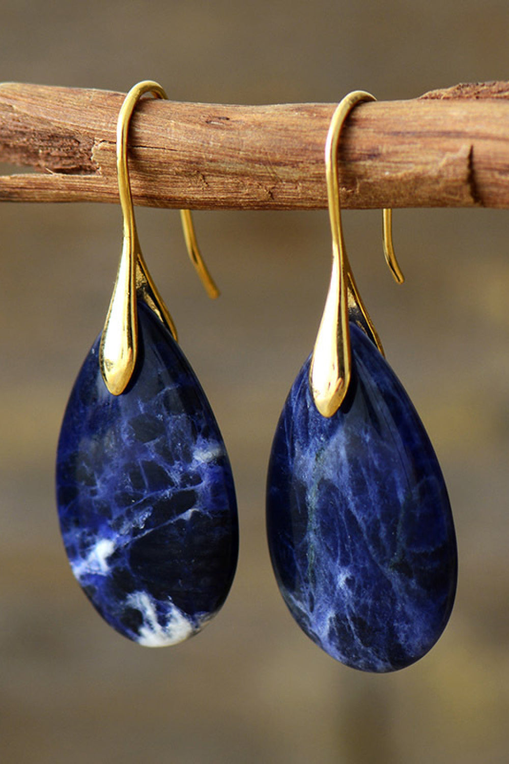 Natural Stone Teardrop Earrings Uncommon Things