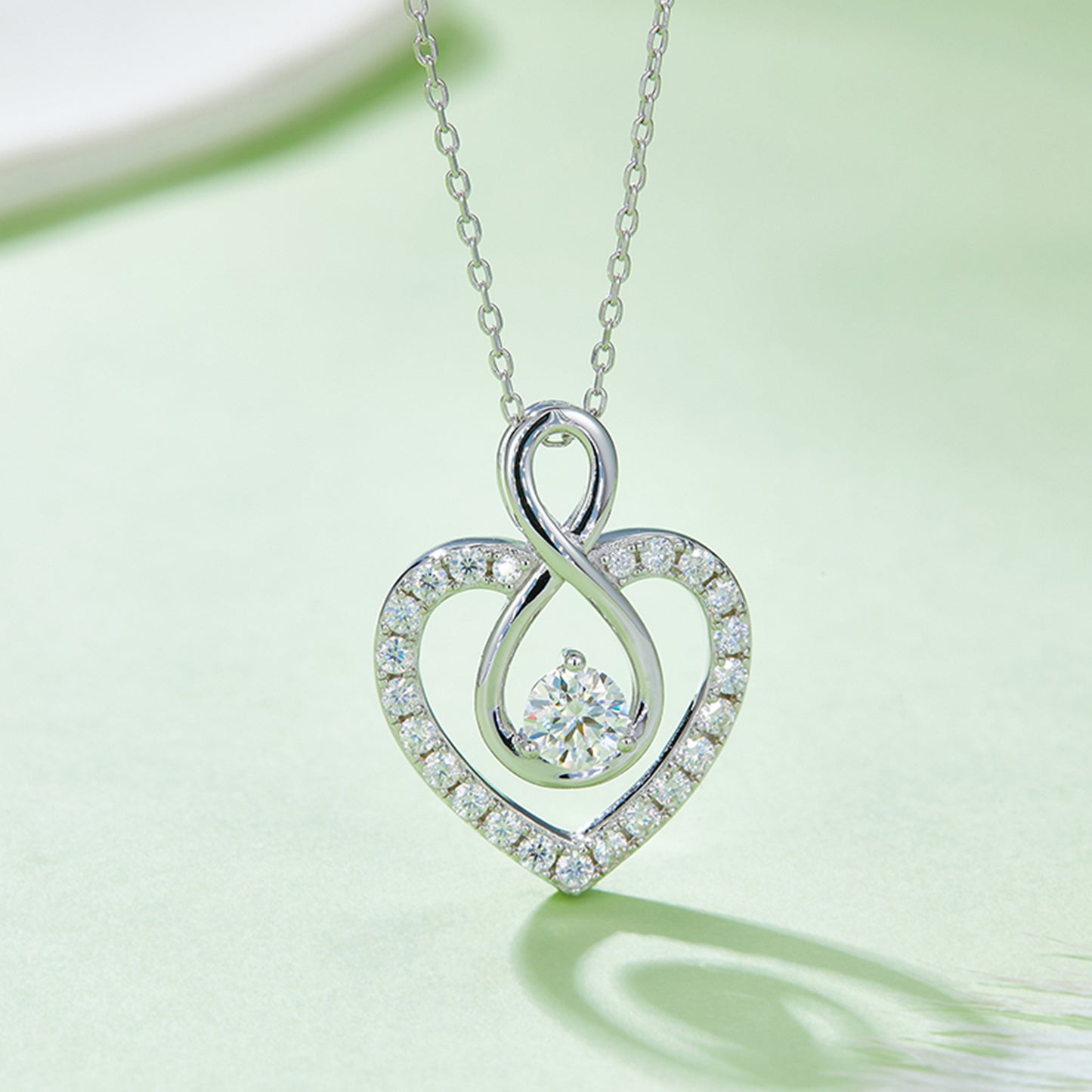 1 Carat Moissanite 925 Sterling Silver Heart Shape Necklace Uncommon Things