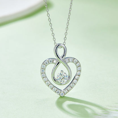 1 Carat Moissanite 925 Sterling Silver Heart Shape Necklace Uncommon Things