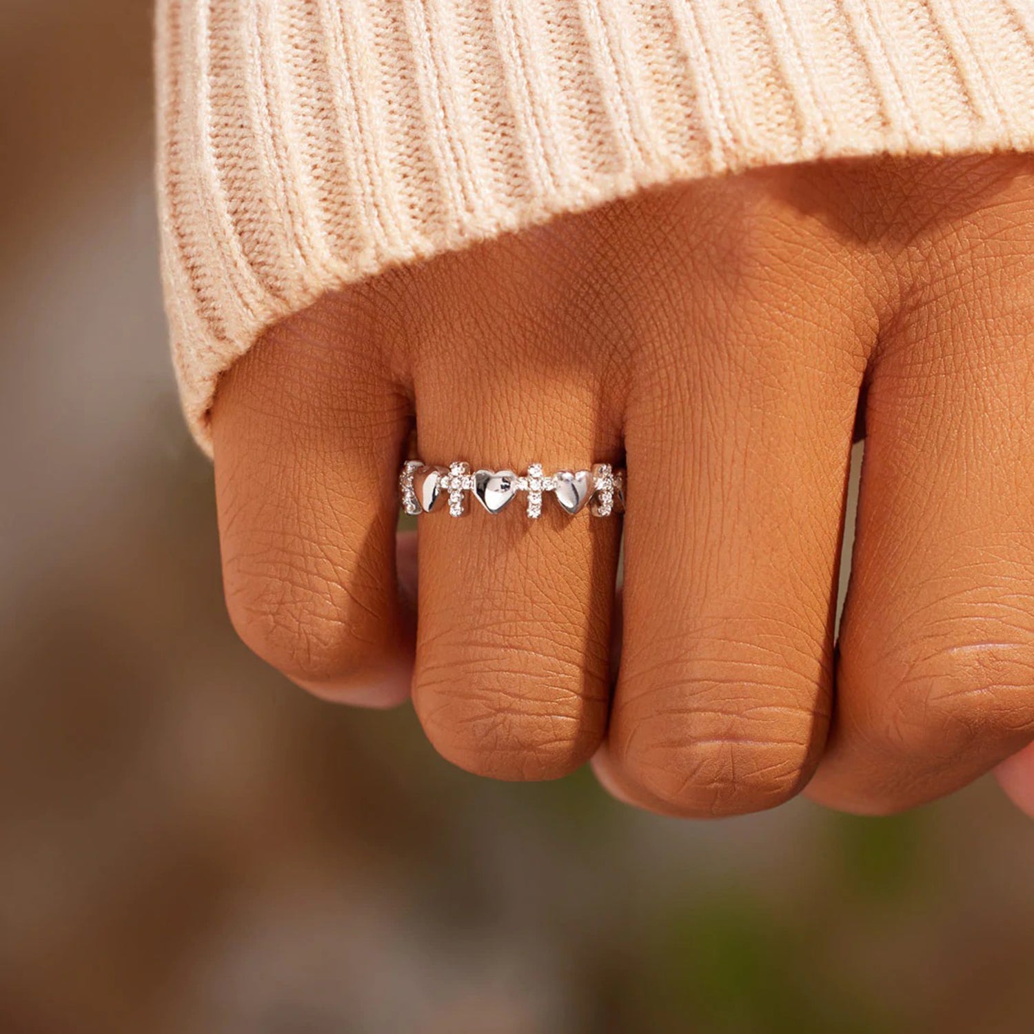 Heart Cross Sterling Silver Ring Uncommon Things